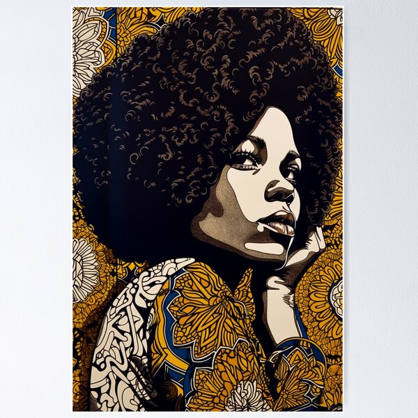 Item preview, Original African Contemporary Print, Abstract Female, Living Room art, Bedroom art, Afrocentric Black Woman Digital Art, pop art, abstract art designed and sold by Luseann.
