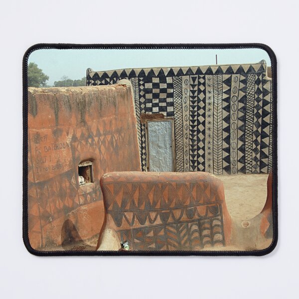 Item preview, Village Street Decorated Buildings African Art, Burkina Faso designed and sold by worldways.
