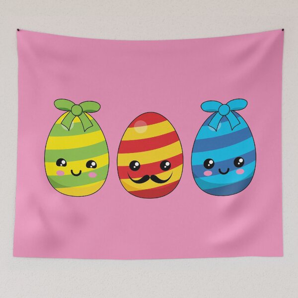 Item preview, Kawaii Easter Eggs with Ribbons designed and sold by BirdAtWork.