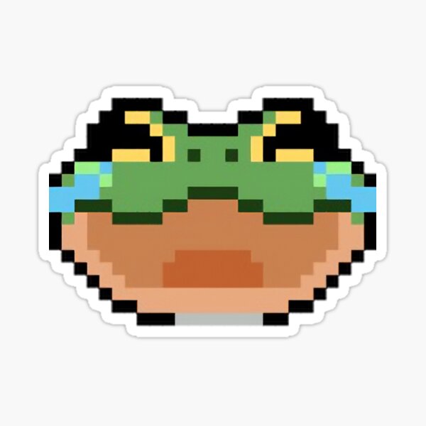 Cute frog pixel art emoji 10 Sticker for Sale by travelgorgor