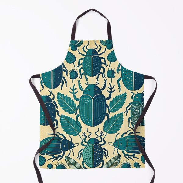 Item preview, Green Beetles, tiled pattern of cool green jade beetles designed and sold by Artlizzard.