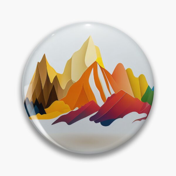 Aperçu de l'œuvre Illustration de la chaîne de montagnes colorée créée et vendue par ShopFineDesigns.