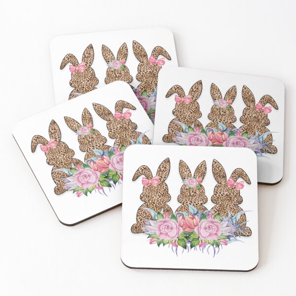 Item preview, Floral Leopard Easter Bunny designed and sold by bertisadesign.