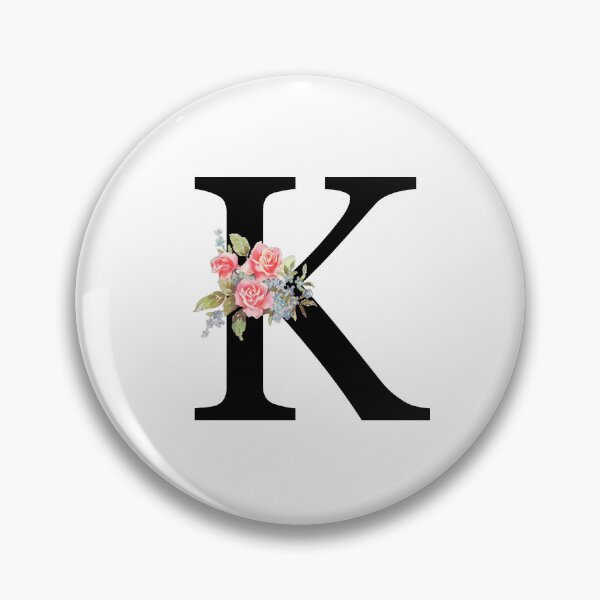 Item preview, Letter K Botanical Monogram Floral Pink Rose Flowers K Initial designed and sold by inspirationzgal.