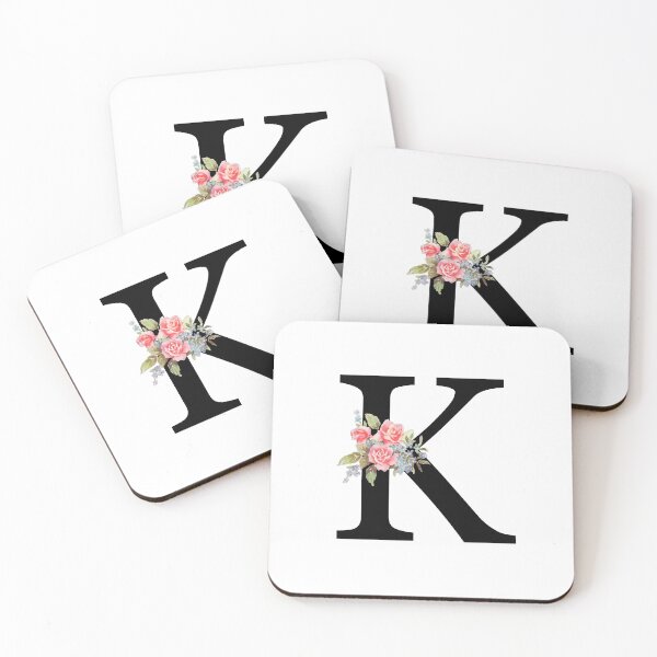 Item preview, Letter K Botanical Monogram Floral Pink Rose Flowers K Initial designed and sold by inspirationzgal.