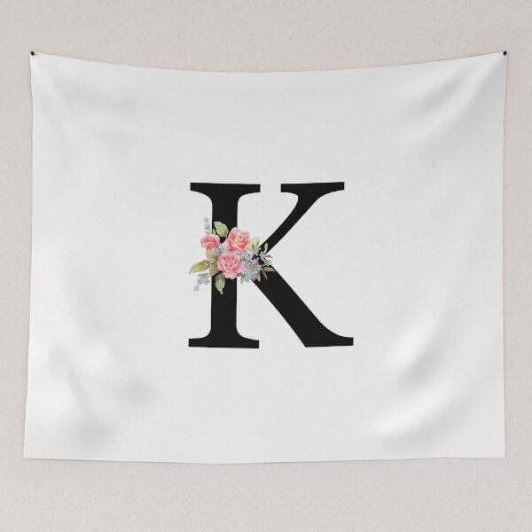 Item preview, Letter K Botanical Monogram Floral Pink Rose Flowers K Initial designed and sold by inspirationzgal.
