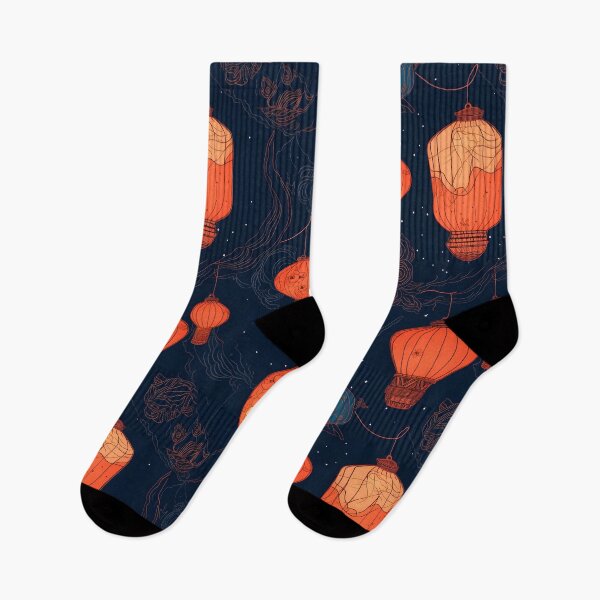 Item preview, Chinese Lanterns in the Night Sky Pattern designed and sold by Studio Bankai.