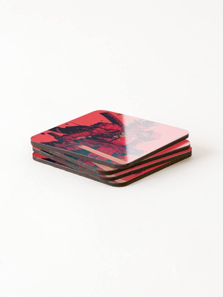 Thumbnail 4 of 5, Coasters (Set of 4), Red Samurai designed and sold by RockingPandS.