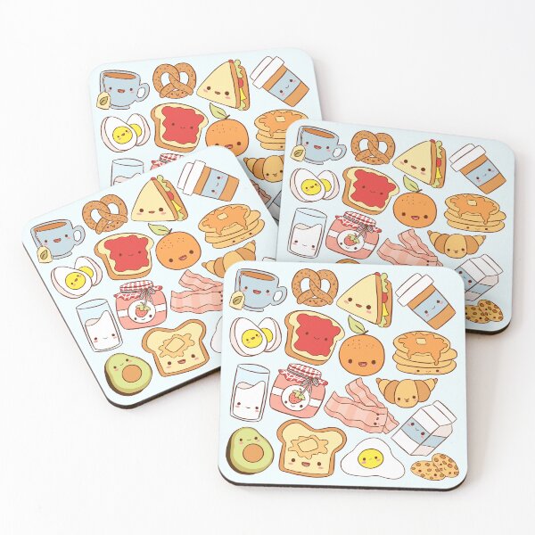 Item preview, Kawaii breakfast pattern  designed and sold by Yarafantasyart.