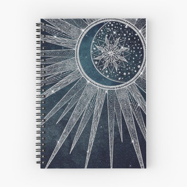 Item preview, Elegant Silver Sun Moon Doodle Mandala Blue Design designed and sold by NdesignTrend.