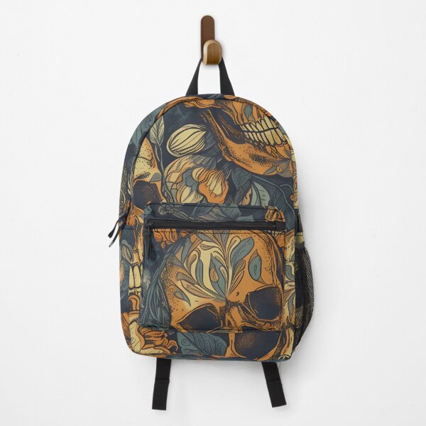 Item preview, Enchanted Autumn Skull with Floral Motifs designed and sold by FormulaEden.