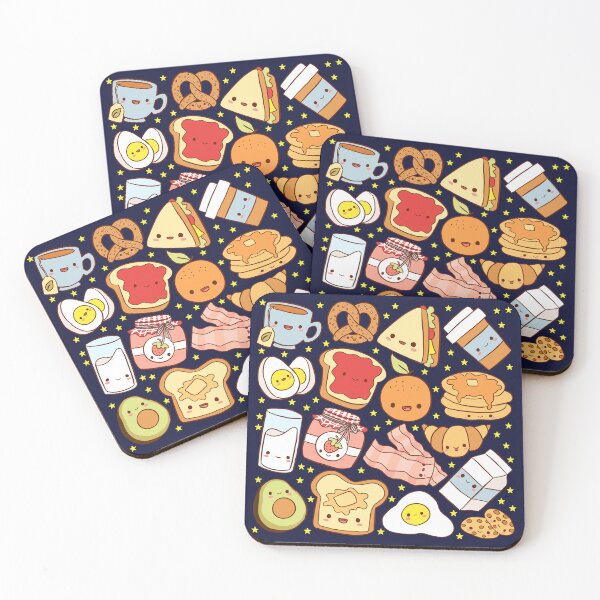 Item preview, Kawaii breakfast pattern  designed and sold by Yarafantasyart.