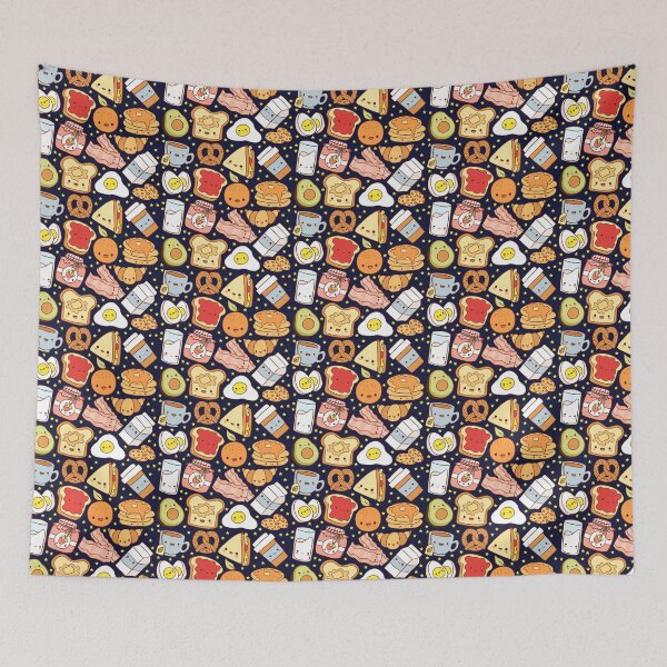 Item preview, Kawaii breakfast pattern  designed and sold by Yarafantasyart.