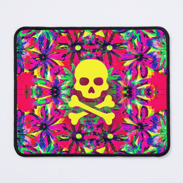 Item preview, psychedelic skull and bones pattern with flowers designed and sold by weirdove.