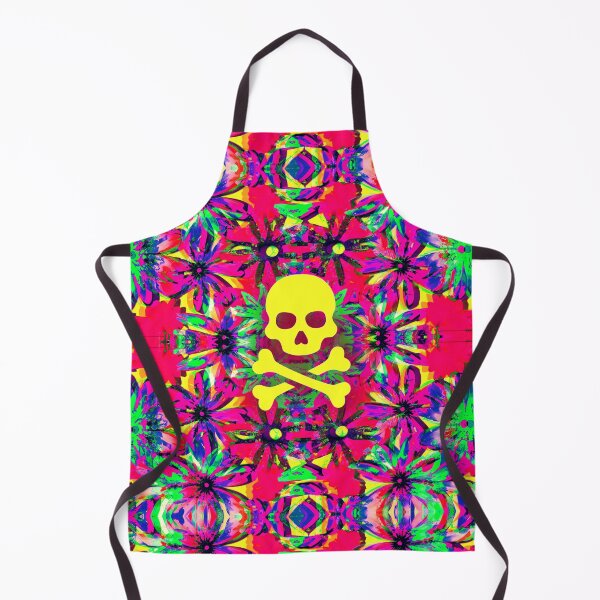 Item preview, psychedelic skull and bones pattern with flowers designed and sold by weirdove.