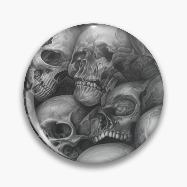 Item preview, A of Pile of skulls pencil drawn designed and sold by MAF_Merch.