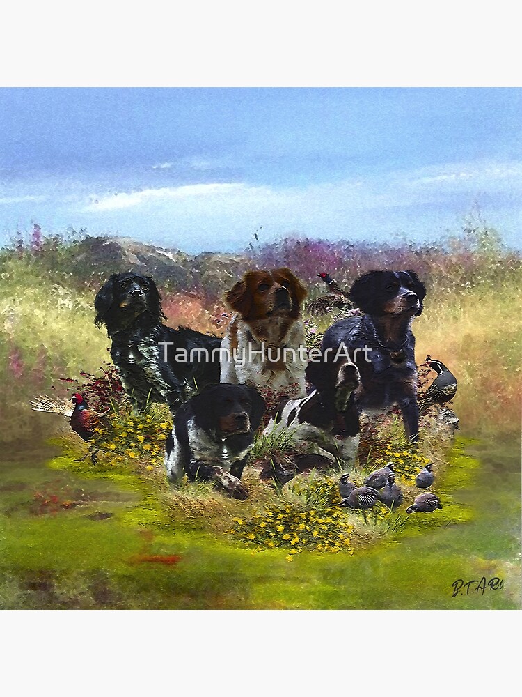 French Brittany Bird hunting Poster for Sale by TammyHunterArt