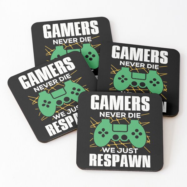 Item preview, Gamers never die, we just respawn designed and sold by Blackstar Design Studio.