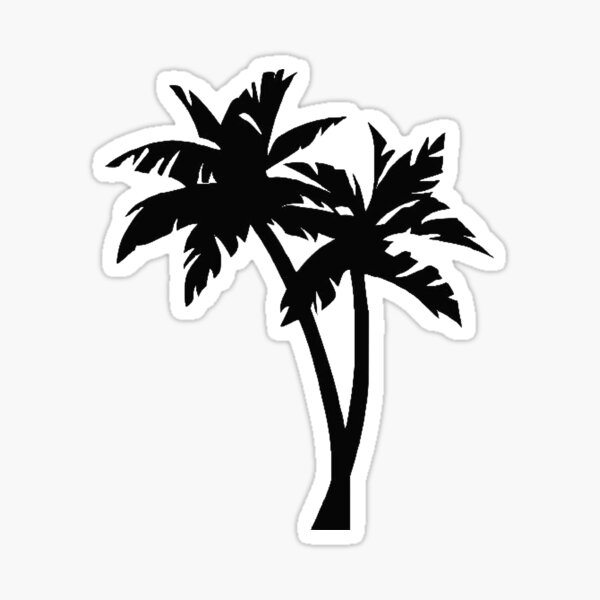 Minimalist Black Palm Tree - Funny Palm Tree - Sticker