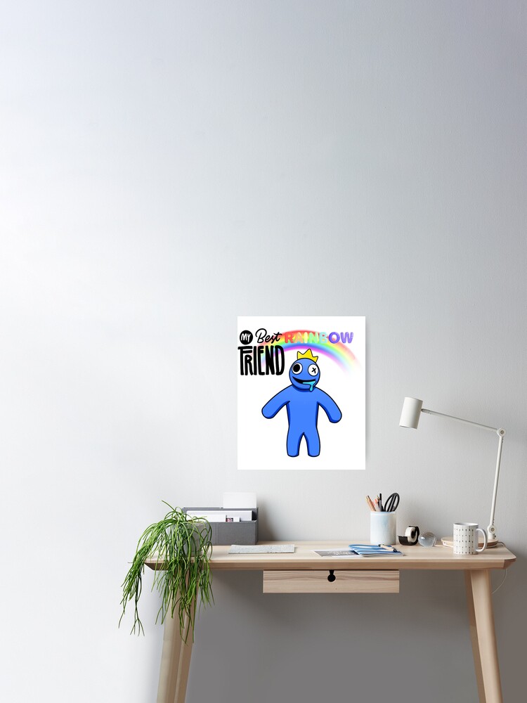 My Best Rainbow Friend Blue  Sticker for Sale by azayladeiro