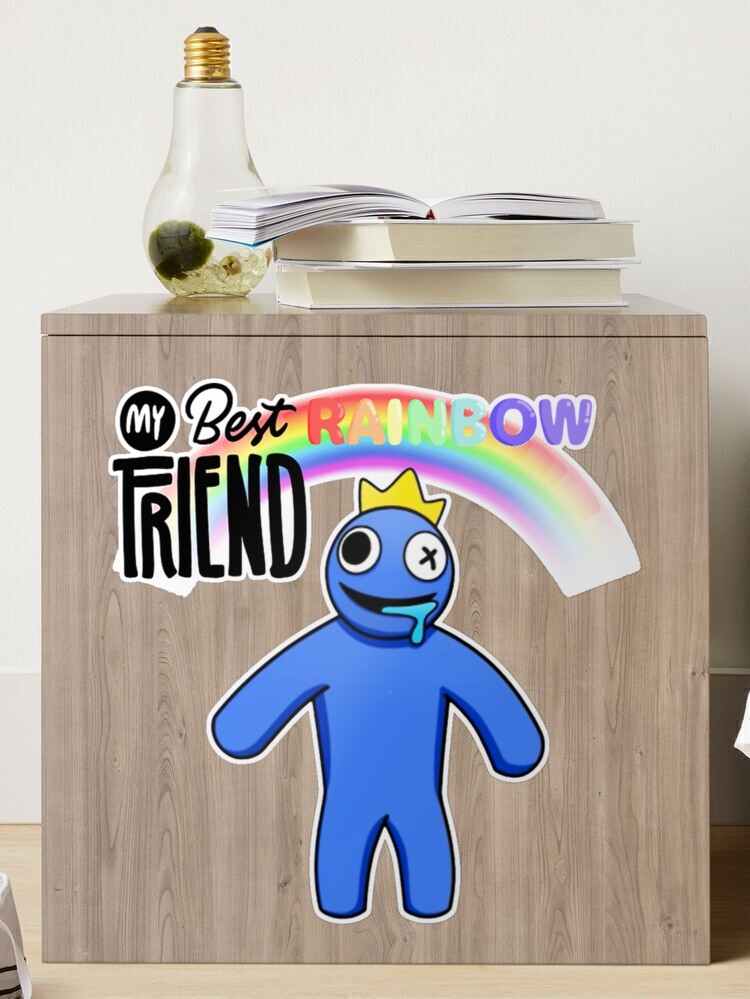 My Best Rainbow Friend Blue  Sticker for Sale by azayladeiro