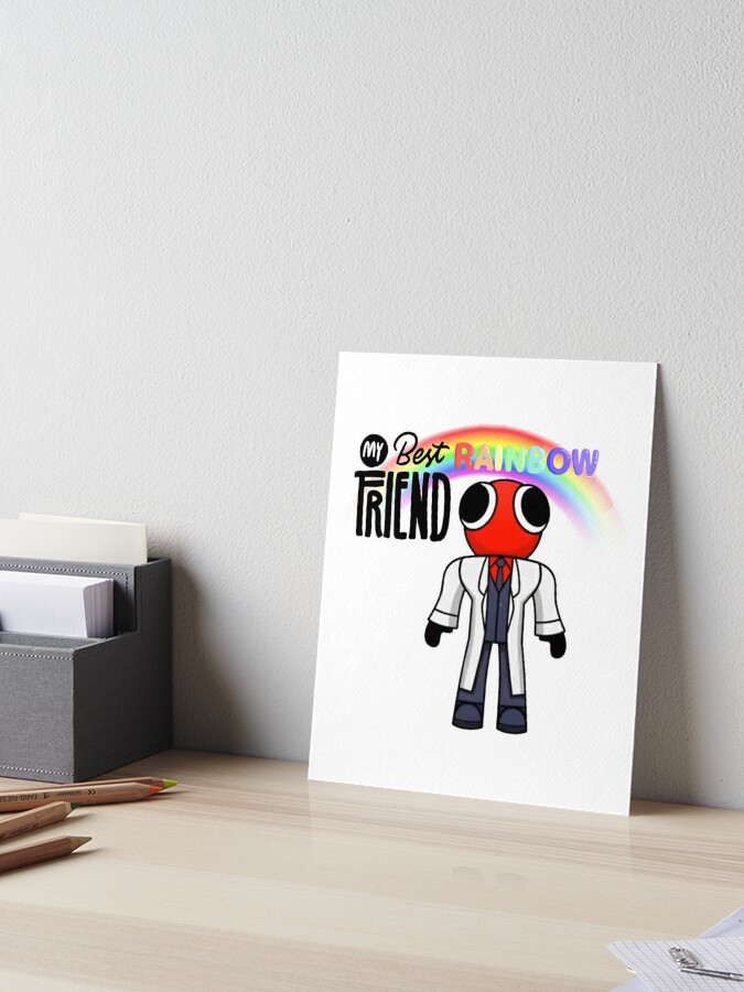 My Best Rainbow Friend Red | Art Board Print