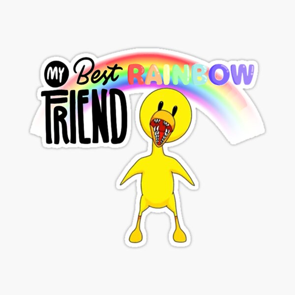 My Best Rainbow Friend Blue  Sticker for Sale by azayladeiro