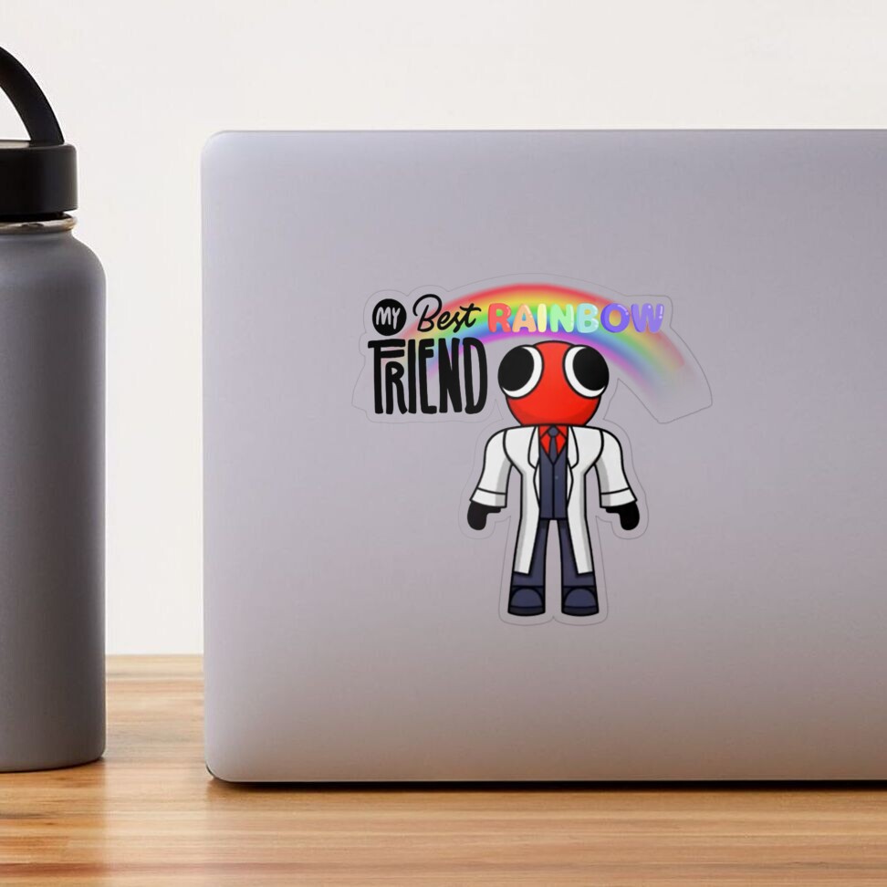 My Best Rainbow Friend Blue  Sticker for Sale by azayladeiro