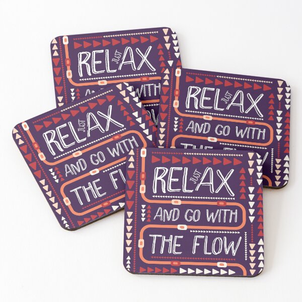 Item preview, Just relax and go with the flow - purple navy, red, orange, white designed and sold by Arubi-Art.