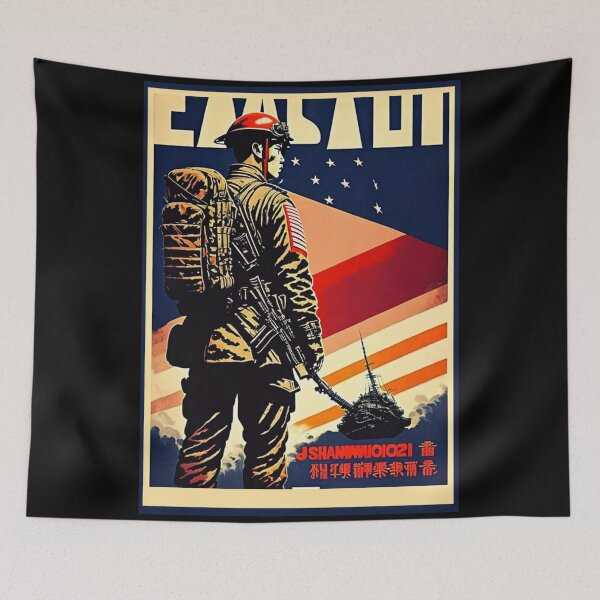 Item preview, Futuristic Japanese WWIII Military Poster designed and sold by KALEIDOSCOPE UK.
