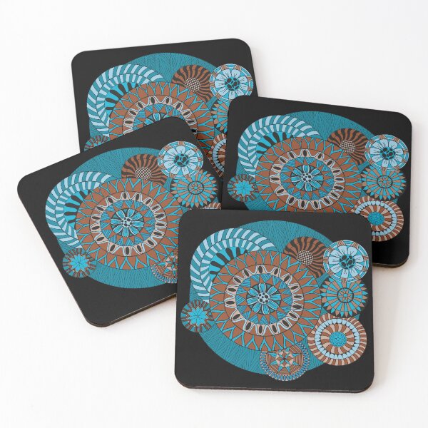 Item preview, Retro Blue Mandala Cog designed and sold by Artistestella.