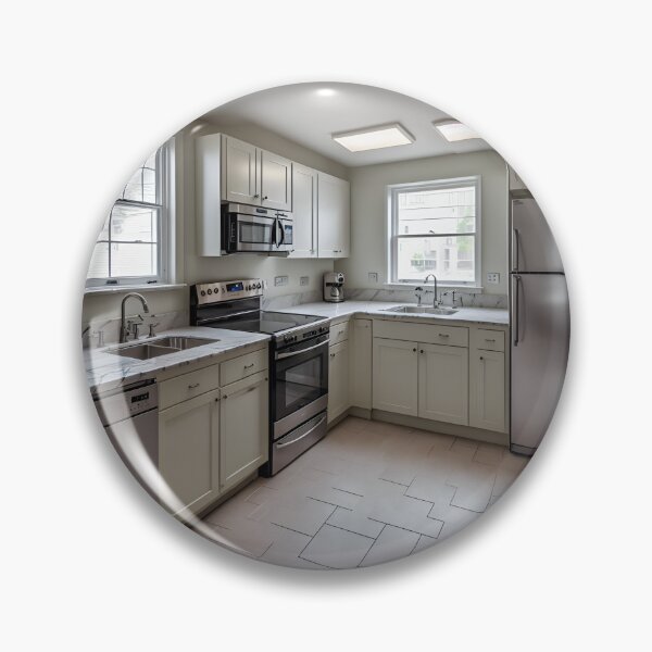 Item preview, An Inviting Kitchen With A Classic Refrigerator, Pastel-Colored Appliances, And A Marble Countertop Ai Generated Art designed and sold by AiGens.