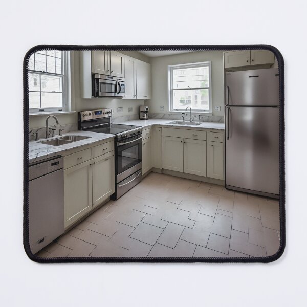 Item preview, An Inviting Kitchen With A Classic Refrigerator, Pastel-Colored Appliances, And A Marble Countertop Ai Generated Art designed and sold by AiGens.