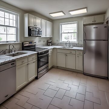 A Vintage Retro Kitchen With Pastel-Colored Appliances And A Refrigerator  Ai Generated Art