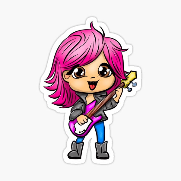 Aperçu de l'œuvre Miss B Rockstar Bass Guitariste & Chanteur créée et vendue par Top Dog Tees.