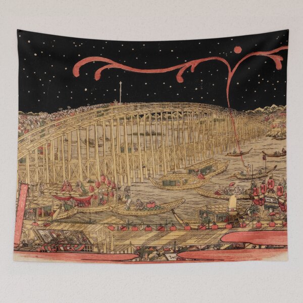 Item preview, Evening Cool at Ryogoku Bridge with fireworks - Utagawa Kuninaga designed and sold by Onodera.