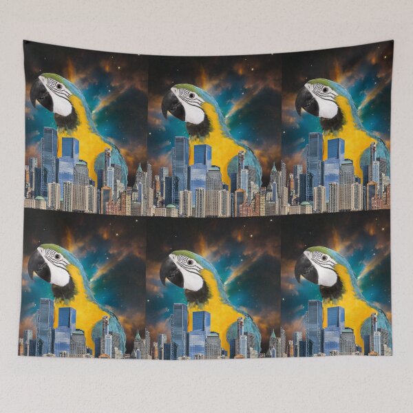 Item preview, Macaw & Planetary Fog In The City designed and sold by CannyGoods.