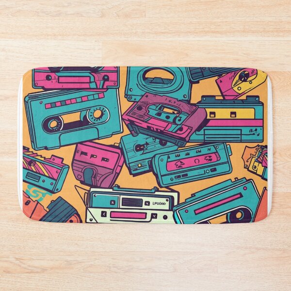 Item preview, Retro 80's Cassette and Electronics Pattern  designed and sold by JPsCreatorium.