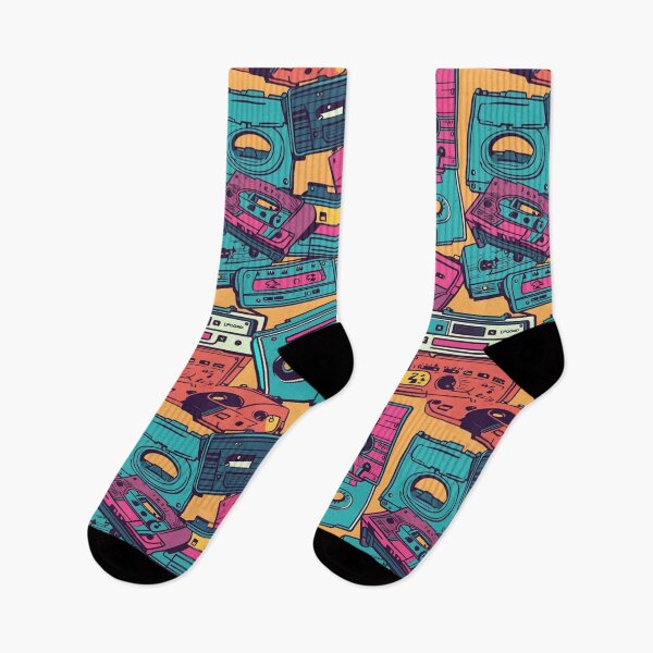 Item preview, Retro 80's Cassette and Electronics Pattern  designed and sold by JPsCreatorium.