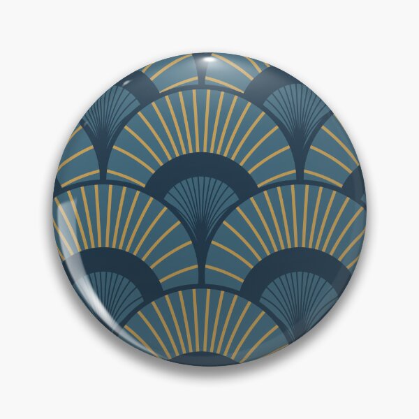 Item preview, Blue, Teal and Gold Art Deco designed and sold by KatsCanvas.