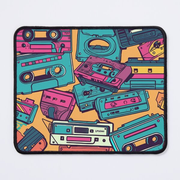 Item preview, Retro 80's Cassette and Electronics Pattern designed and sold by JPsCreatorium.