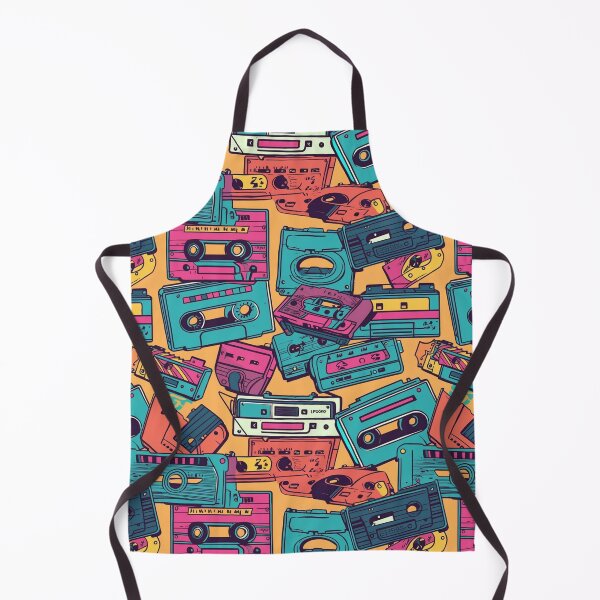 Item preview, Retro 80's Cassette and Electronics Pattern designed and sold by JPsCreatorium.