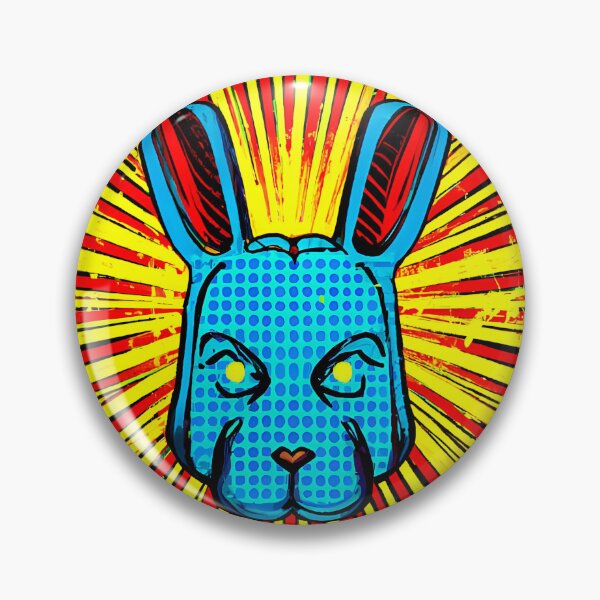 Item preview, COMIC BOOK STYLE SCARY RABBIT HARE BUNNY distressed paint-style designed and sold by w1ckerman.