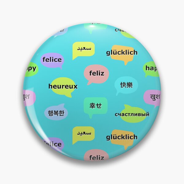 Item preview, “feliz” en 11 idiomas para amantes de los idiomas, viajeros & dueño de la tienda designed and sold by LiberaCaballo.