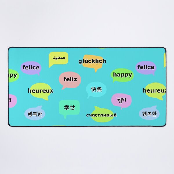 Item preview, “happy” in 11 languages ​​for language lover, travelers & shop owner designed and sold by LiberaCaballo.