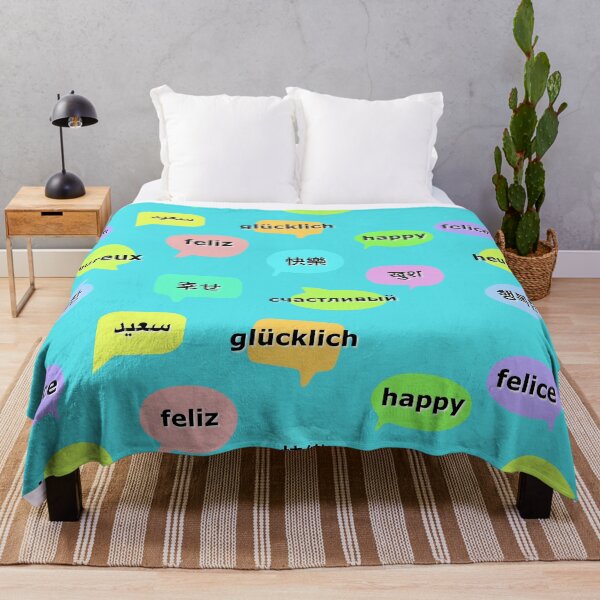 Item preview, “happy” in 11 languages for language lover, travelers & shop owner designed and sold by LiberaCaballo.