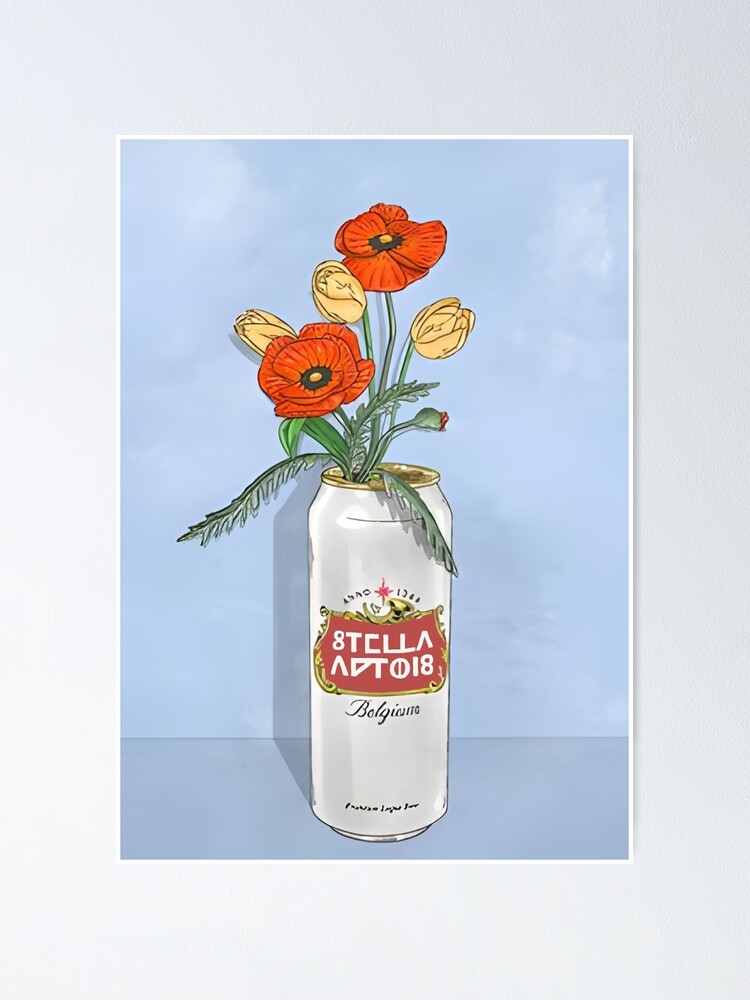 Belgian Beer flowers art print illustration artwork painting