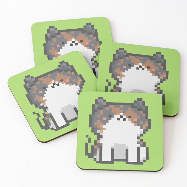 Item preview, Pixel Quiet White Calico Chaos B Cat 54 designed and sold by sosorimaru.