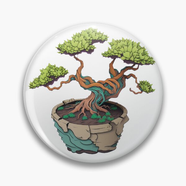 Item preview, Colorful fantasy bonsai tree in pot conifer conifer cartoon small tree designed and sold by Kerraner.