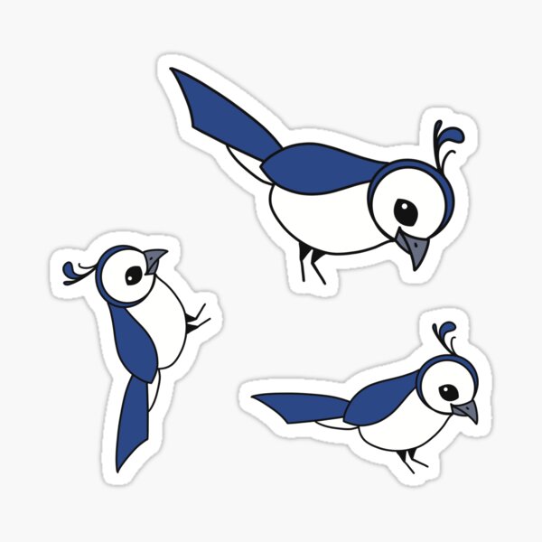 Blue Jay Bird Cartoon Illustration Set